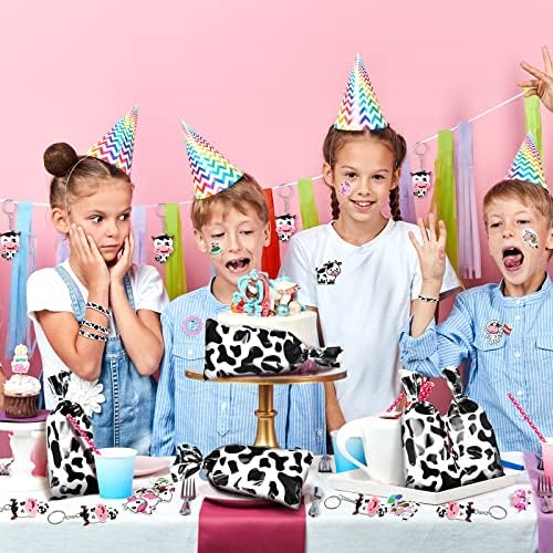 Chunful 148 Pcs Cow Party Favors with Keychains and Stickers