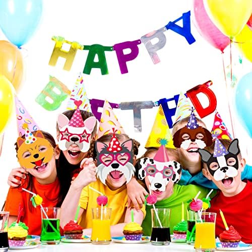 12 Pcs Dog Party Favor Masks for Kids and Adults
