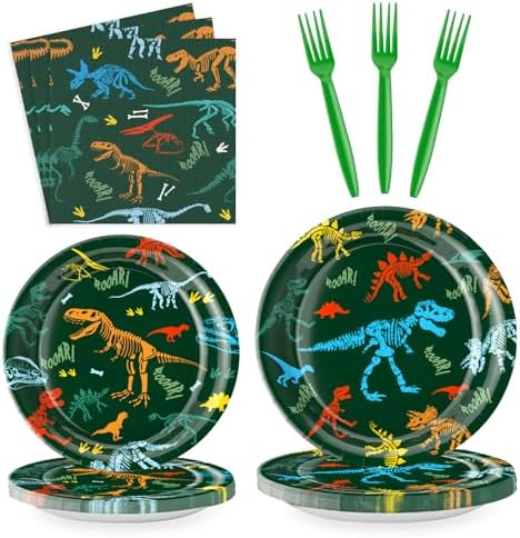 Dinosaur Birthday Party Supplies Set 96 Piece