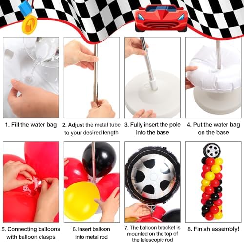 Lunmon 159 Pcs Race Car Party Decorations Set