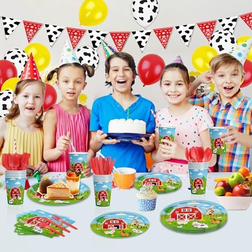150 Pcs Farm Animal Birthday Party Decorations Set