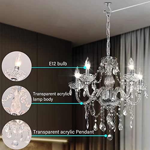 5 Light Crystal Hanging Pendant Light Chandelier