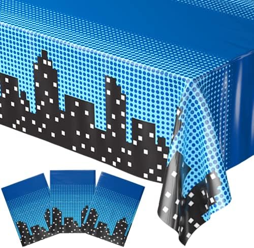 Blue Orchards Superhero Cityscape Table Covers Pack of 3 108x54