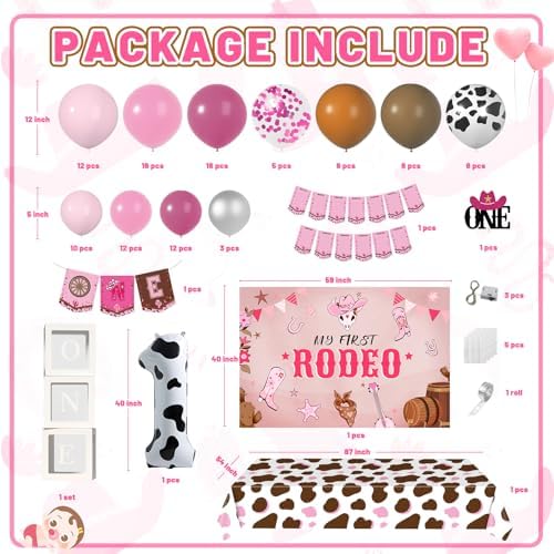 Western Cowgirl 1st Birthday Decor Kit