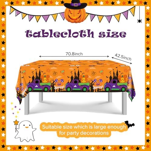 3Pcs Halloween Tablecloths with Mouse and Pumpkin Designs