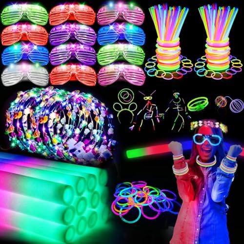 136pcs Glow in the Dark Party Favors Set