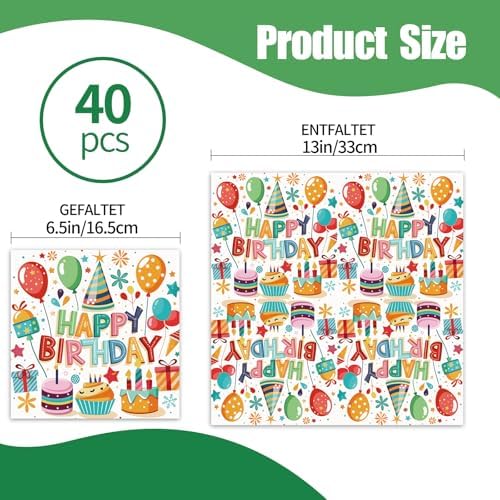 Happy Birthday Paper Napkins for Parties and Celebrations