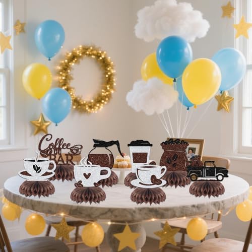 BOMXOI 8 Pcs Coffee Bar Honeycomb Centerpieces