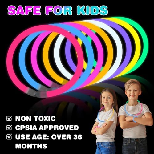 YixangDD 1000PCS Ultra Bright Glow Sticks Party Pack