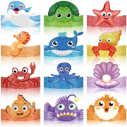 Hooqict 36 Pack Ocean Animal Party Hats for Kids