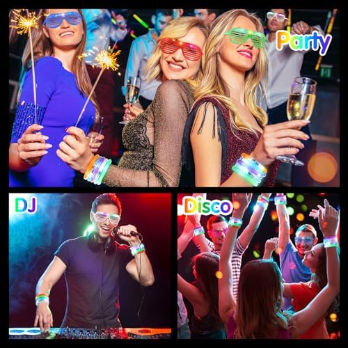 96 Pack LED Party Favors with Light Up Glasses and Glow Bracelets