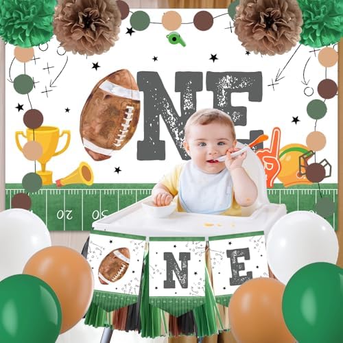 Football 1st Birthday Banner Decorations Set