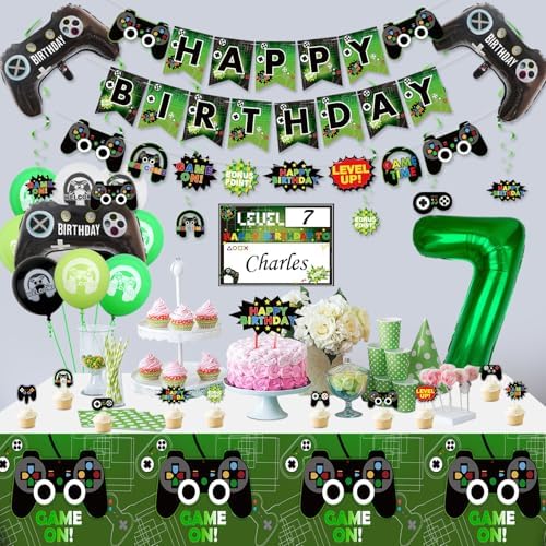 Video Game Party Decorations for 7th Birthday Boys