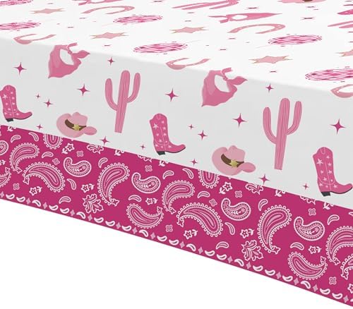 Hot Pink Cowgirl Party Tablecloths 4 Pack 54x108 Inches