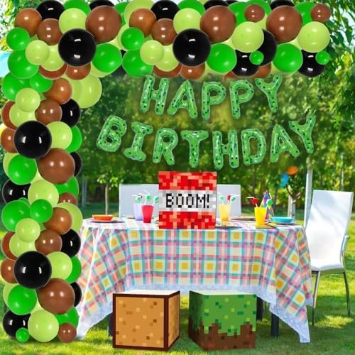 TUMEYET Cartoon Happy Birthday Balloons 16 Inch Letter Number Decorations