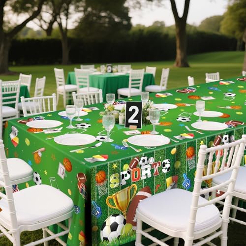 4 Pack Sports Theme Tablecloths for Boys Birthday Party