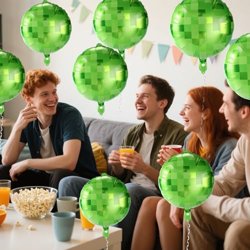 8pcs Pixel Balloons 18 Inches Green Party Decorations