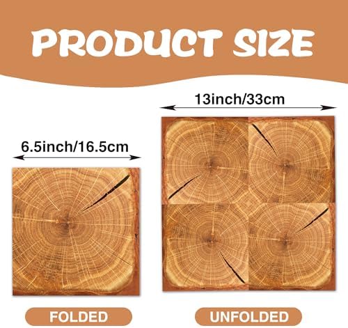 40Pcs Wood Grain Party Napkins 65x65 Inches