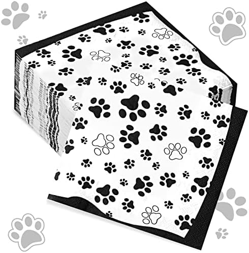 CHENGU 100 Piece Paw Print Napkins 2 Layers
