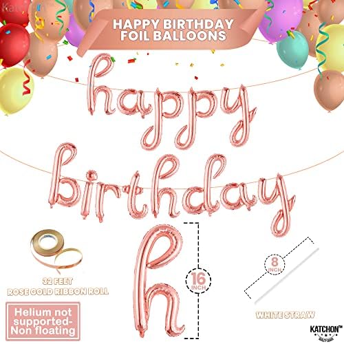 KatchOn Rose Gold 1 Balloon Banner Pack of 12