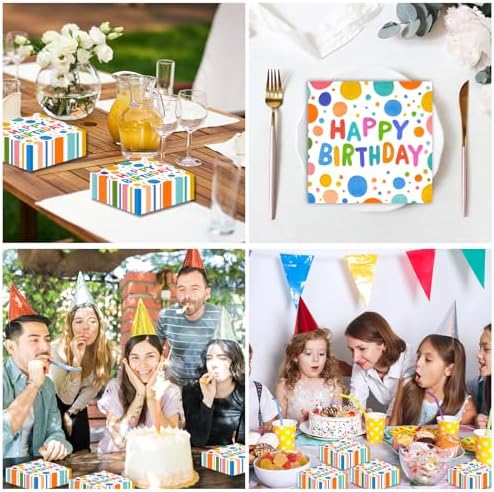 50PCS Happy Birthday Paper Napkins for Parties and Events