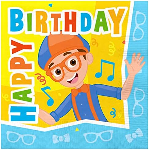 Treasures Gifted Blippi Party Napkins Pack of 16