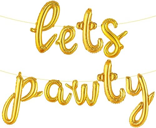 KatchOn Lets Pawty Gold Balloons 16 Inch Party Decorations