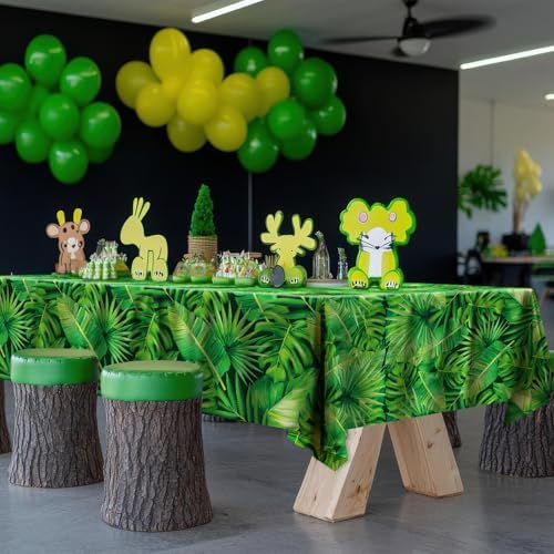 4 Pcs Hawaiian Luau Tablecloths 86 x 51 Inch