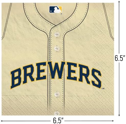 Amscan Milwaukee Brewers Party Napkins - 36 Pack