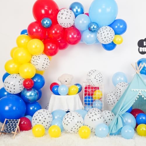 Blue Balloons Arch Garland Kit for Dog Paw Themed Parties