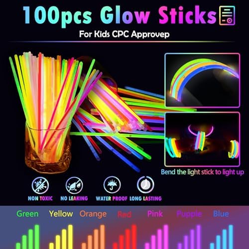 136pcs Glow in the Dark Party Favors Set