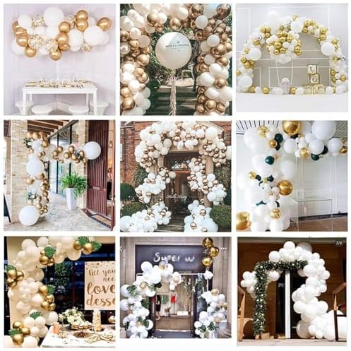 108pcs White Gold Balloon Arch Kit for Party Decorations