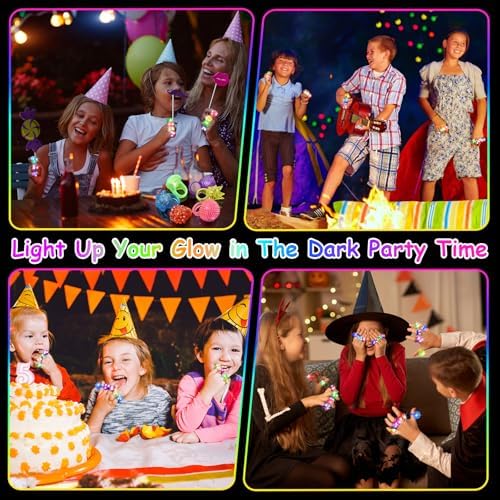 200 Pack LED Light Up Rings for Party Favors