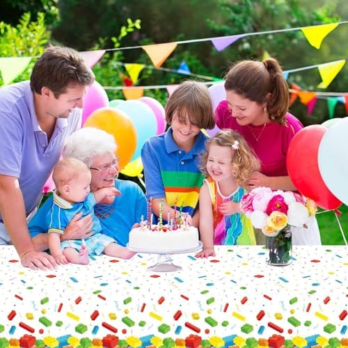 3 Pcs Building Blocks Tablecloth 105 x 54 Inches