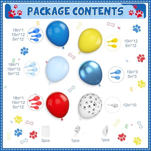 Blue Balloons Arch Garland Kit for Dog Paw Themed Parties