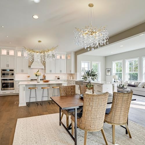 Modern Gold Crystal Chandelier with 10 Lights 30 Inch