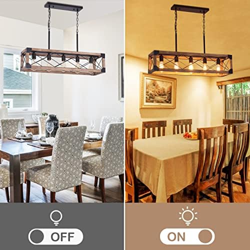 Bribyit Farmhouse Kitchen Island Lighting 5 Light Chandelier