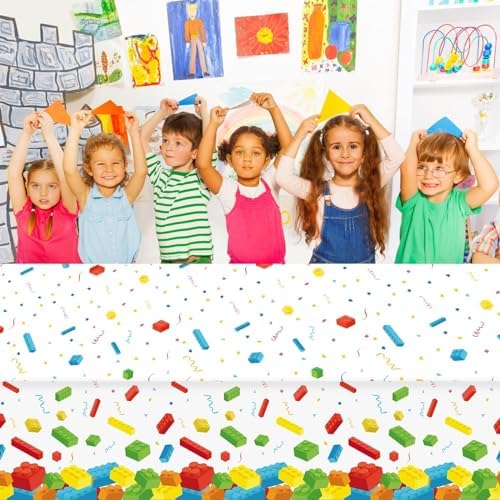 3 Pcs Building Blocks Tablecloth 105 x 54 Inches