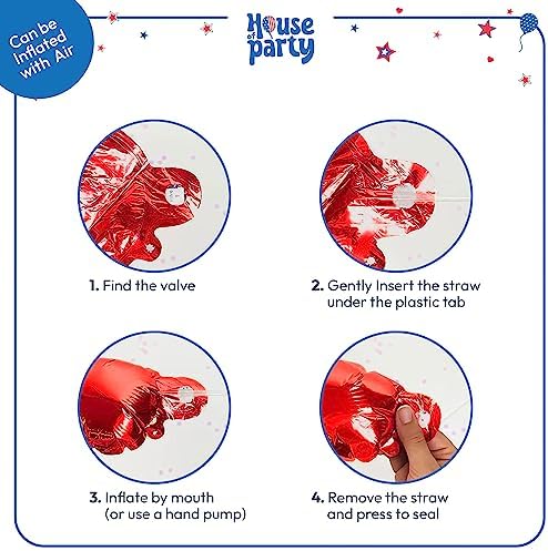 HOUSE OF PARTY 4th of July Decor Balloons Banner Set