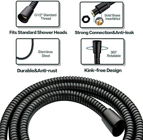 BRIGHT SHOWERS Dual Shower Head Combo Set with Handheld and Grab Bar