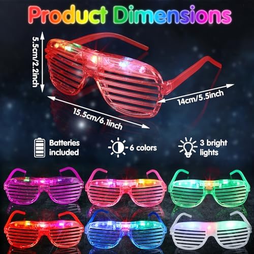 96 Pack LED Party Favors with Light Up Glasses and Glow Bracelets