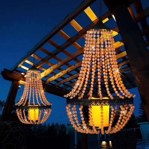 SunnyPark Hanging Candle Lantern with LED Flickering Light