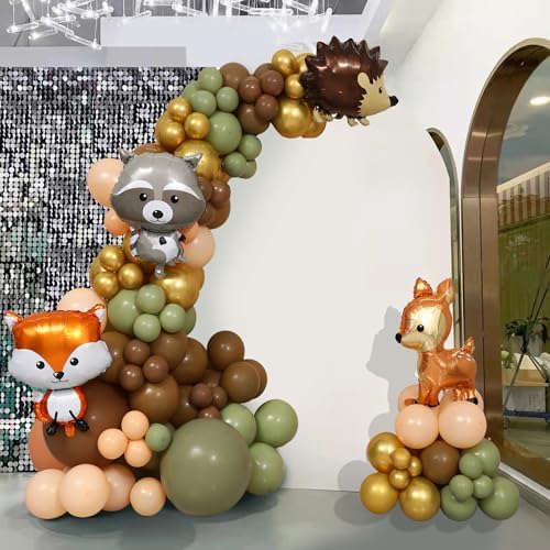 BoKin Cute Woodland Animal Balloon Arch 127Pcs Set