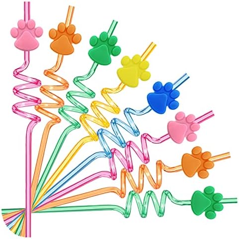 25 Piece Paw Dog Patrol Straws with Cleaning Brush