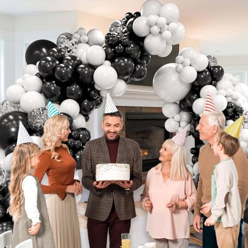 Black and White Balloon Arch Kit for Party Decorations