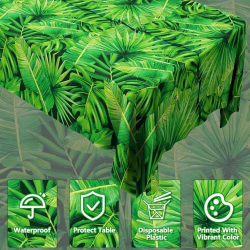 4 Pcs Hawaiian Luau Tablecloths 86 x 51 Inch