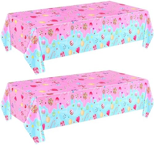 2 Pieces Candyland Tablecloth Party Decorations