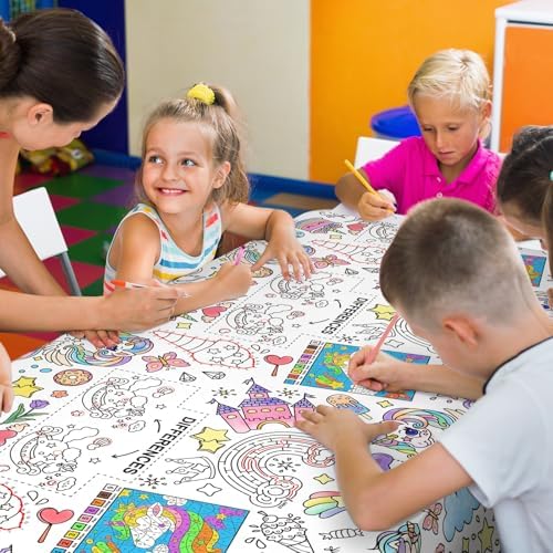 Gatherfun Magical Unicorn Tablecloth for Birthday Parties