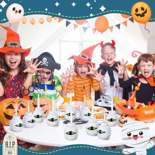 Umigy 24 Pcs Halloween Cups with Lids and Straws