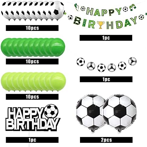 Soccer Birthday Banner Balloons Set